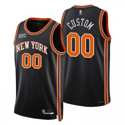 New York Knicks Custom Men's Nike Black 202122 Swingman NBA Jersey City Edition